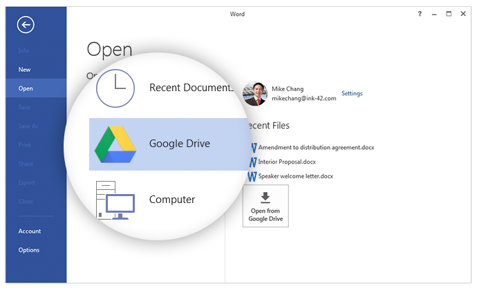 Comprompt-Google Drive plug-in for Microsoft Office